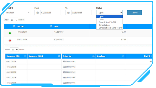 cloud WMS Import Purchase order